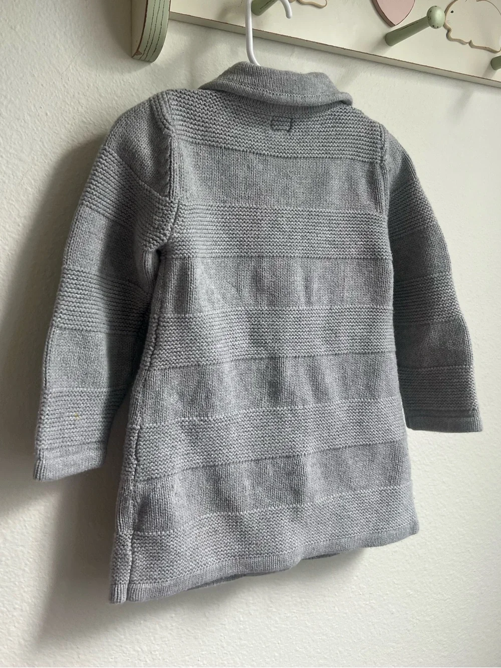 GAP Girls' Gray Knit Button-Front Pea Coat Sweater